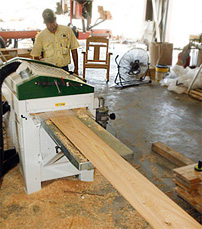 New wood planer in operation